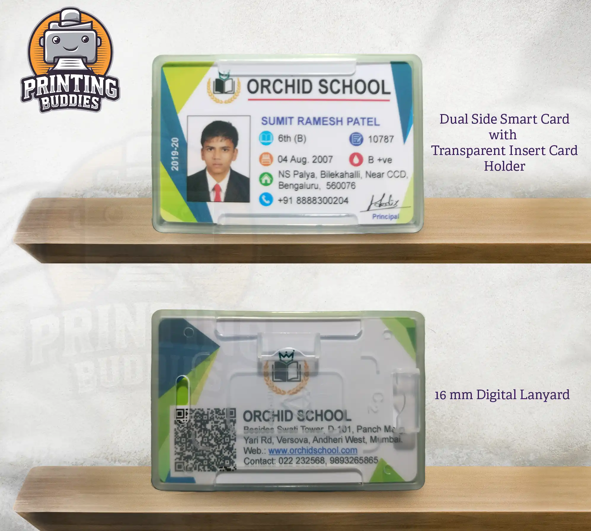 Dual Side ID Card with Transparent ID Holder - ID Card Holder | Printing Buddies Nagpur