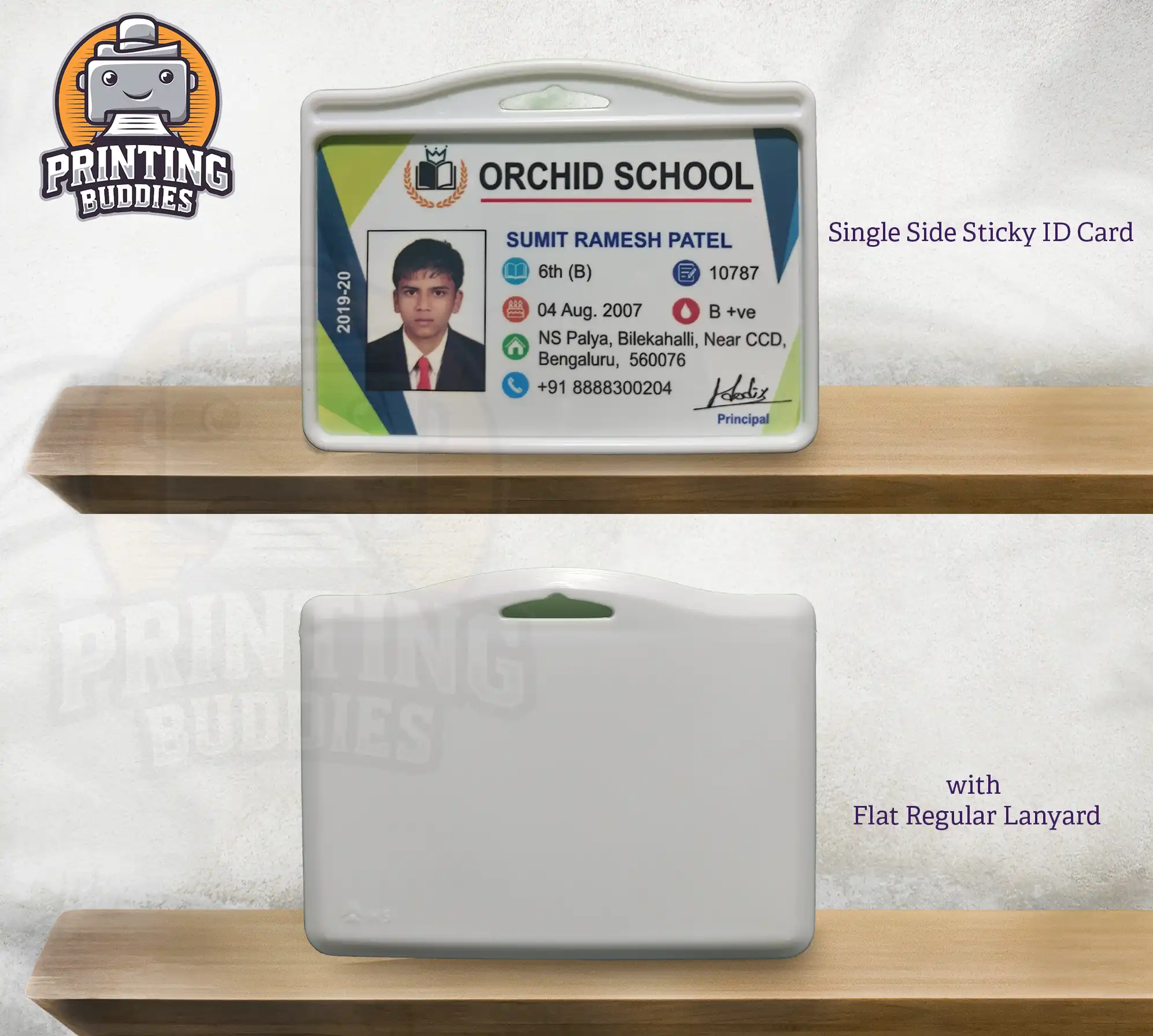 Single Side Sticky ID Card (Design 2) - ID Card Holder | Printing Buddies Nagpur